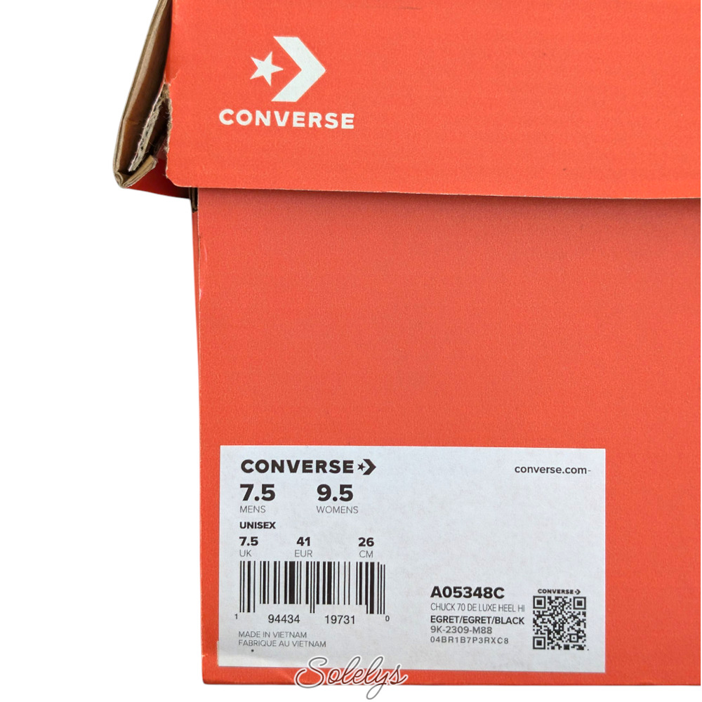 Converse Chuck 70 De Luxe Heel Platform Egret White Sneaker Boot Womens 9.5 NEW - Picture 6 of 10